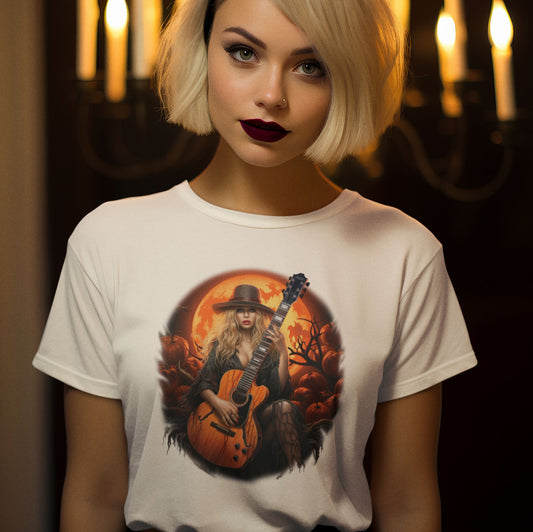 Halloween Goddess Guitar T-Shirt