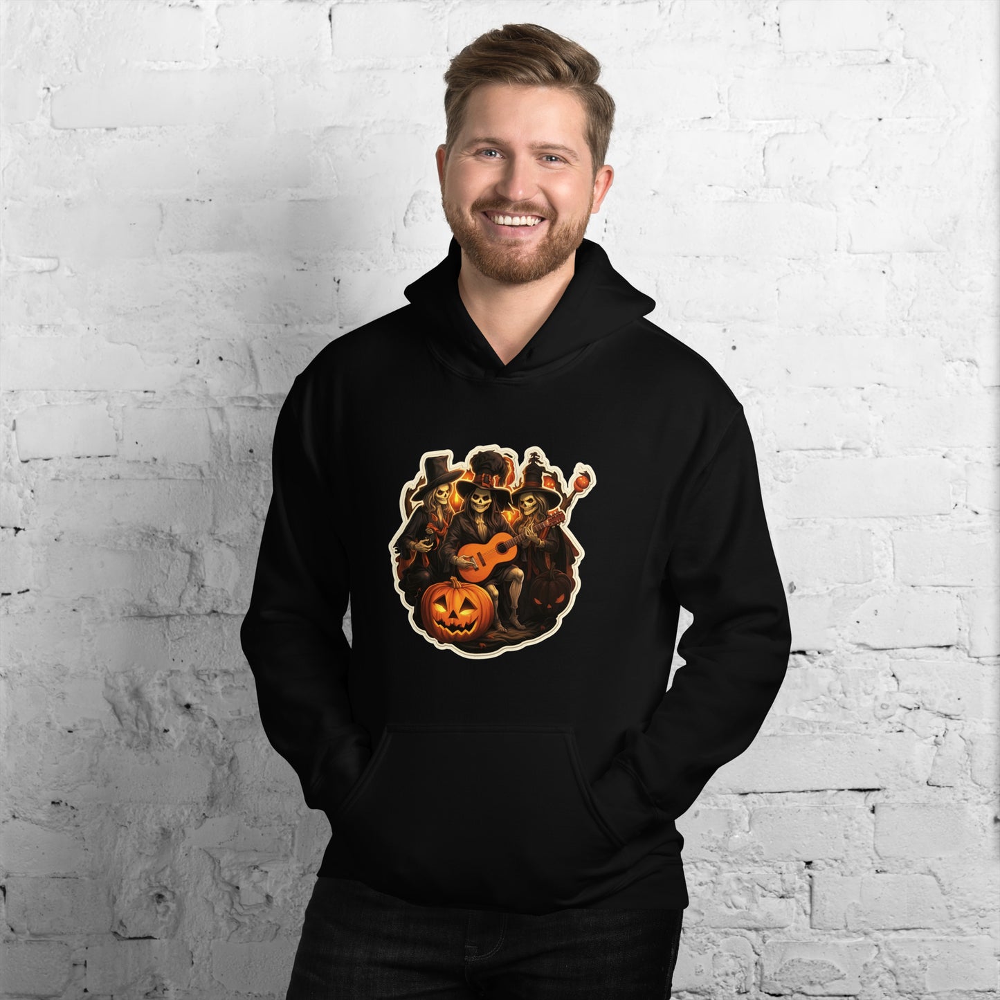 Halloween Witches Guitar Heavy Blend Hoodie