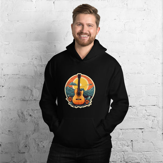 Sunset Mountains Guitar Heavy Blend Hoodie