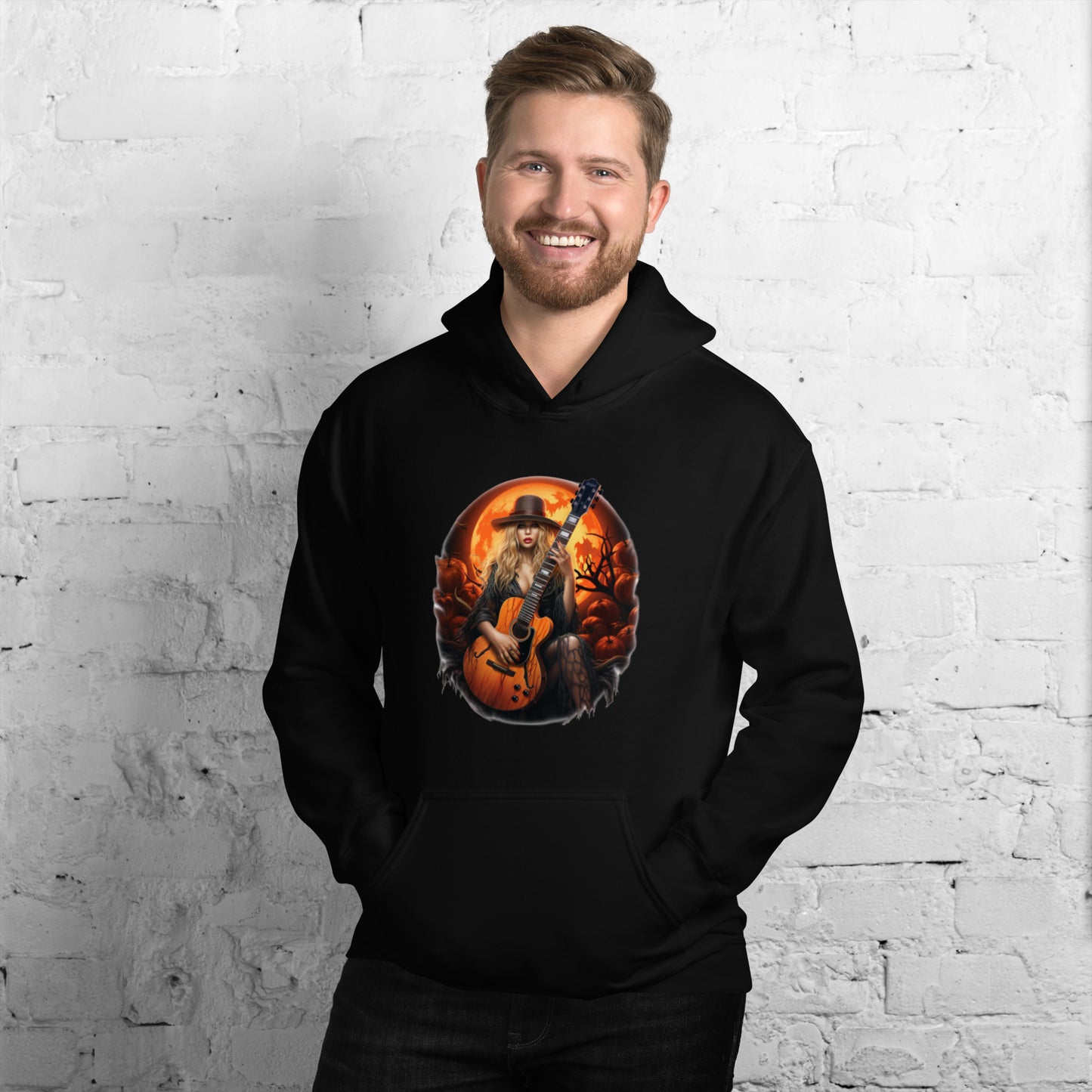 Halloween Guitar Goddess Heavy Blend Hoodie