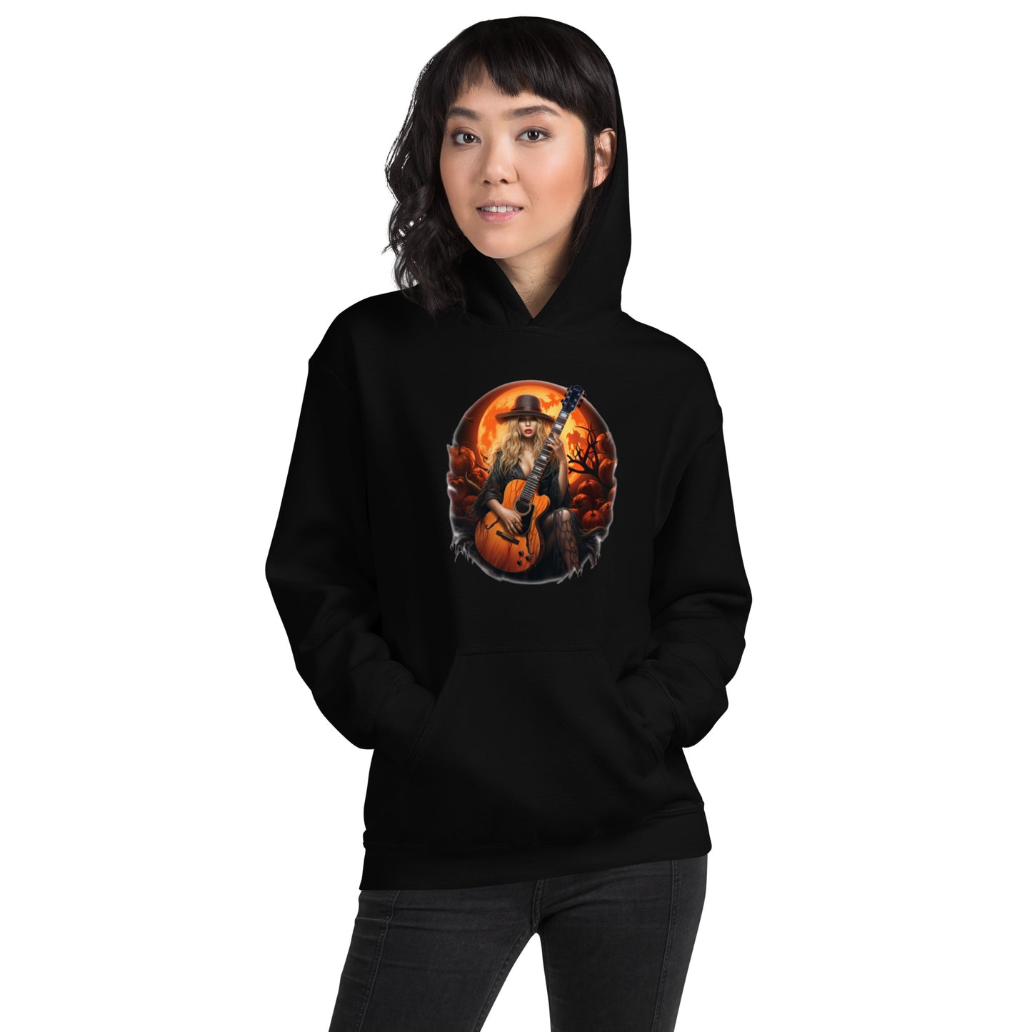 Halloween Guitar Goddess Heavy Blend Hoodie