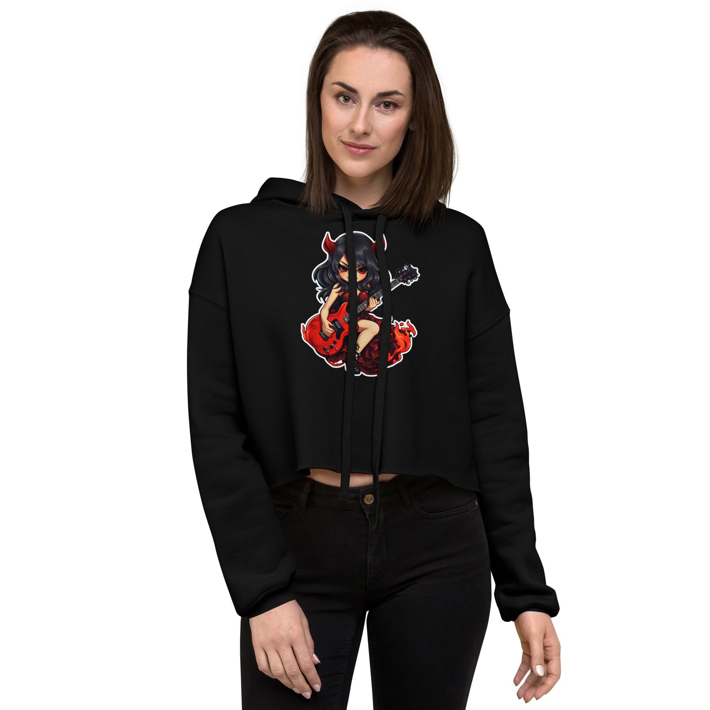 Devil Girl Guitar Crop Hoodie