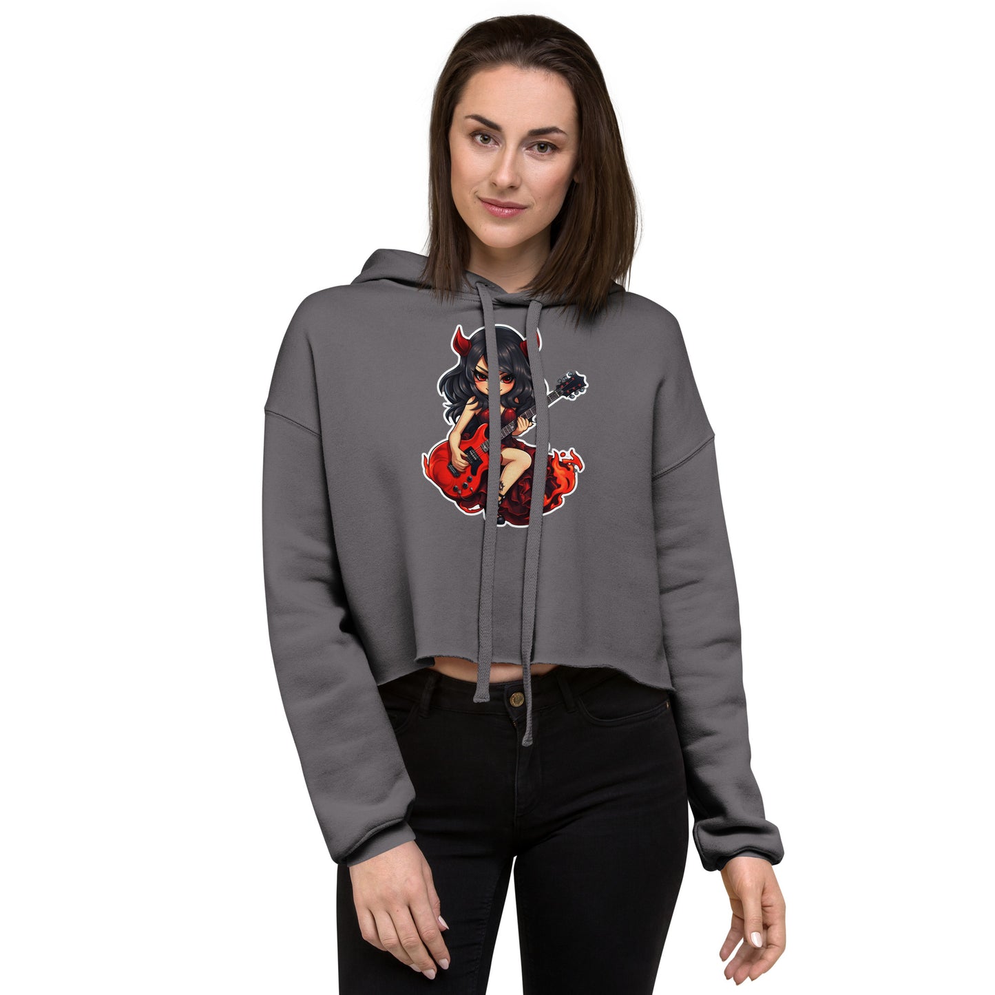 Devil Girl Guitar Crop Hoodie