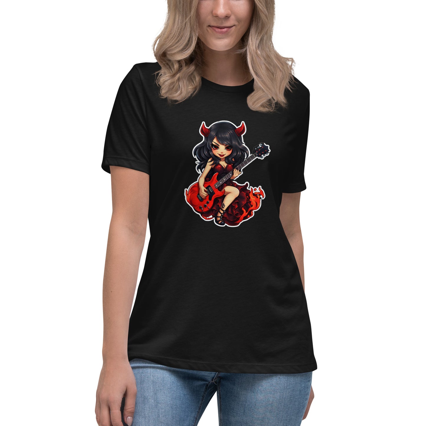 Devil Girl Guitar Women's Relaxed T-Shirt